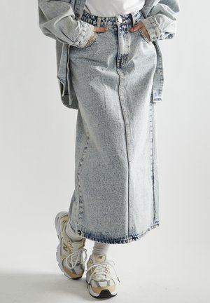 STRAIGHT - Denimnederdele - blue bleach acid