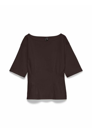 Vero Moda, VMBJORK SS BOATNECK TOP JRS - T-shirt basique - chocolate torte