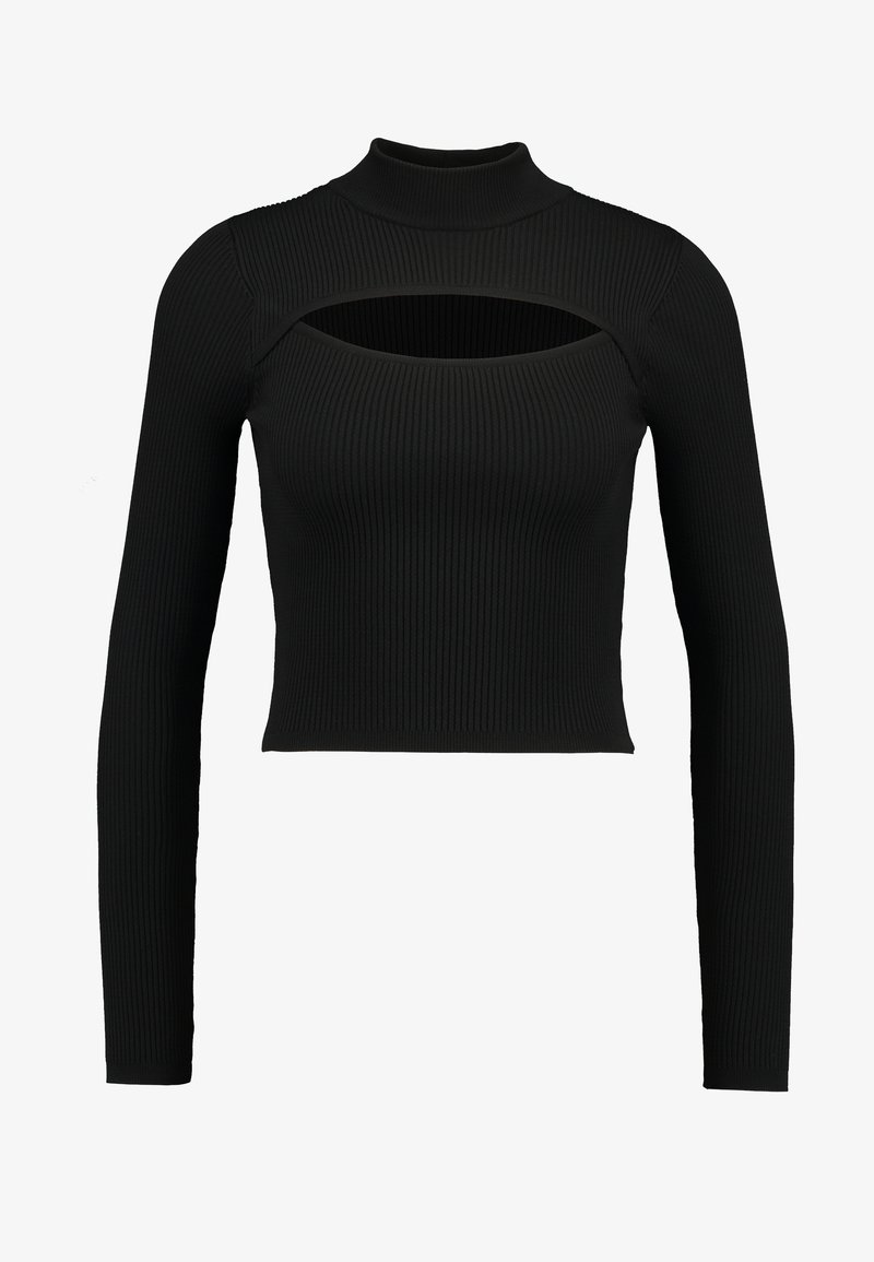 BDG Urban Outfitters CUTOUT FRONT Strikkegenser black BDG Urban Outfitters CUTOUT FRONT - Strikkegenser - ecru