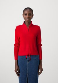 ONLY ONLFIA ZIP HIGHNECK  - Pulover - red