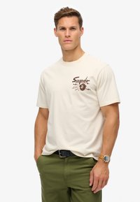 Superdry & Co LO-FI PUNK GRAPHIC - T-shirts print - cream