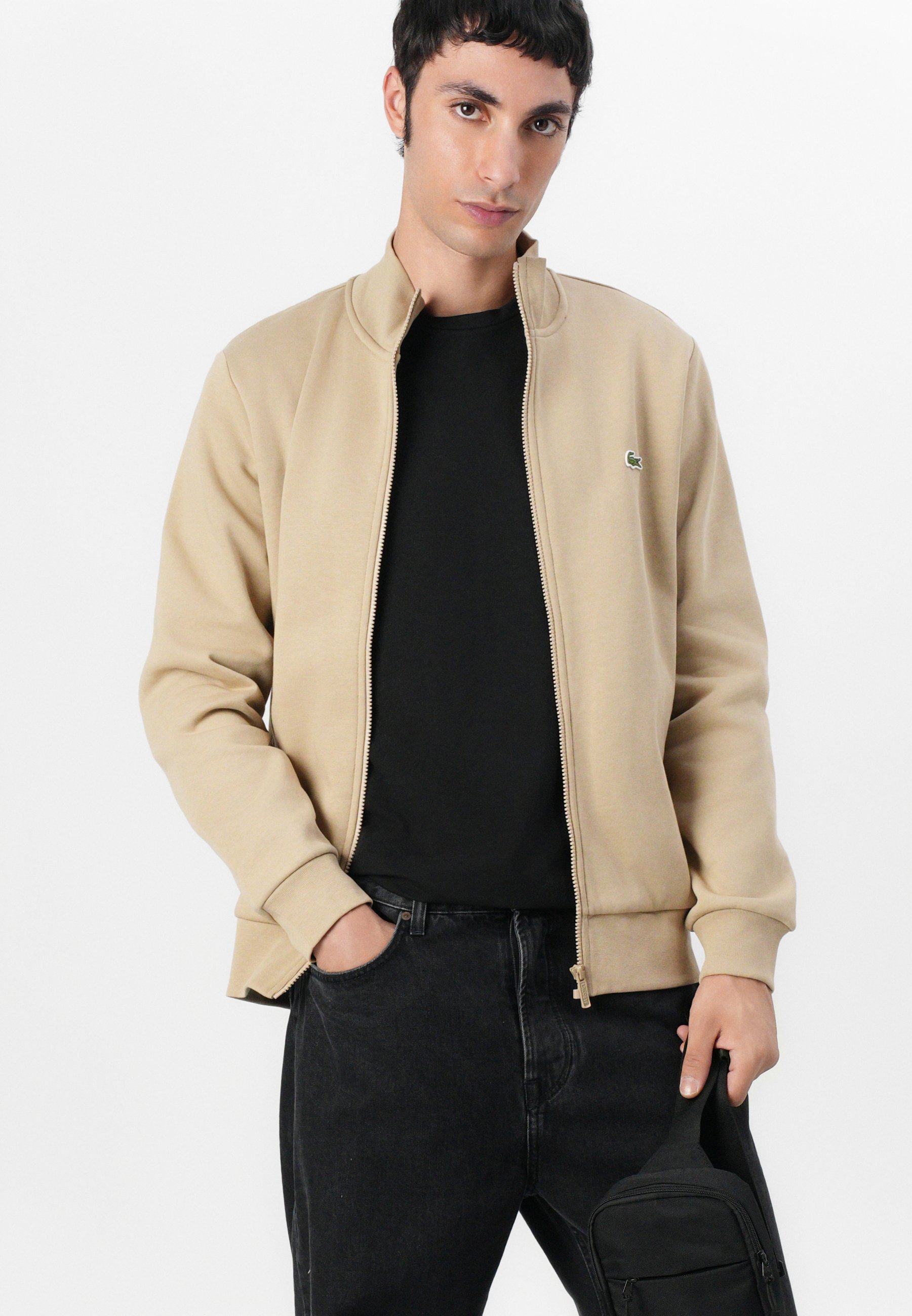 Lacoste UNISEX - Zip-up sweatshirt - beige - Zalando.co.uk