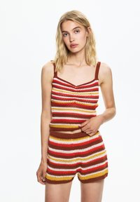 PULL&BEAR - STRIPED - Shorts - coral Thumbnail Image 1