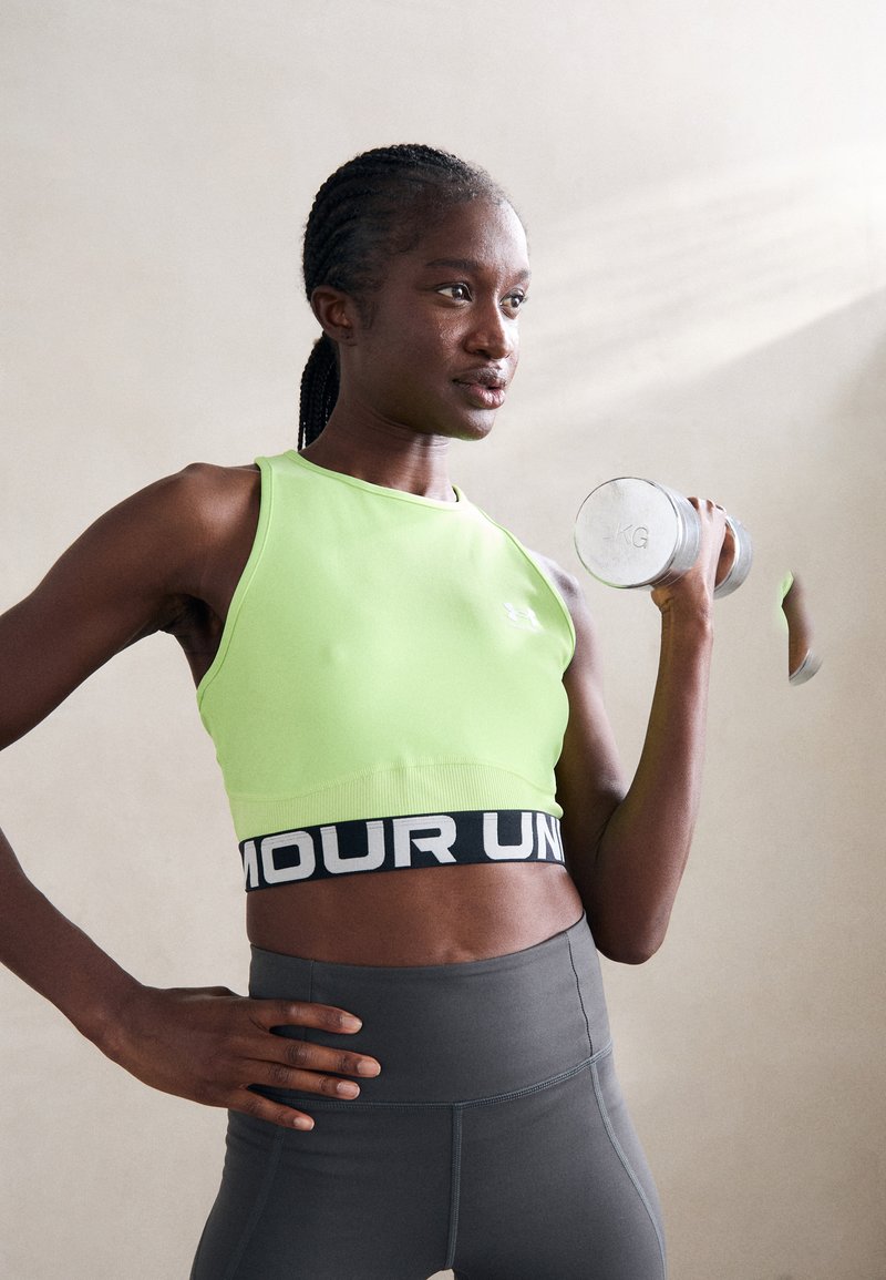 Under Armour HEATGEAR TANK - Felső - morph green/white