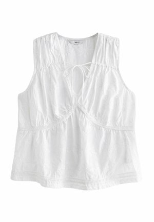 BRODERIE SLEEVELESS - REGULAR FIT - Blúz - white