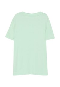 T-shirt verde menta a maniche corte realizzato in tessuto a coste, con una vestibilità comoda e un semplice scollo rotondo.