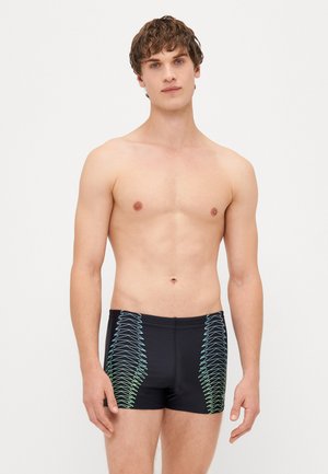 MENS TECH PRINT AQUASHORT - Fürdőnadrágok - black/alfalfa green
