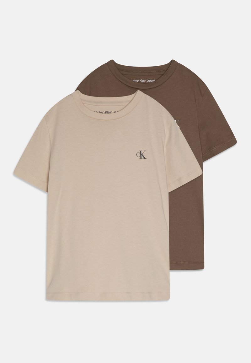 Calvin Klein Jeans - MONOGRAM UNISEX 2 PACK - Basic T-shirt - shitake/ classic beige, Enlarge