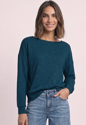 Street One, LANGARM SHIRT MIT ELASTIKBUND - T-shirt à manches longues - blue petrol mel.