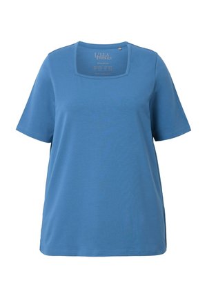 Ulla Popken, T-SHIRT, A-LINIE, CARREE-AUSSCHNITT, HALBARM - T-Shirt basic - blue denim