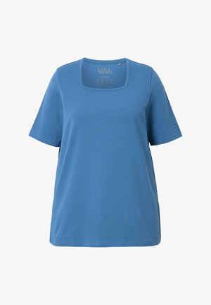 Ulla Popken, T-SHIRT, A-LINIE, CARREE-AUSSCHNITT, HALBARM - T-Shirt basic - blue denim