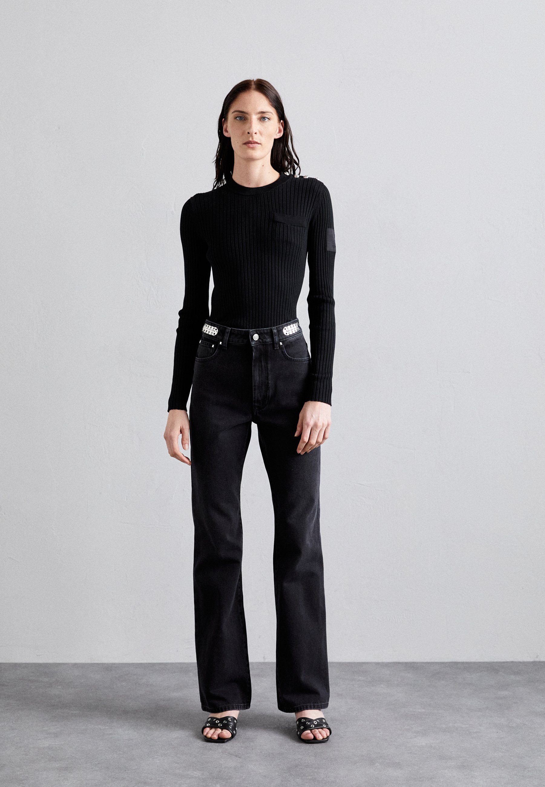 Rabanne BLACK DENIM - Jeansy Straight Leg/czarny denim
