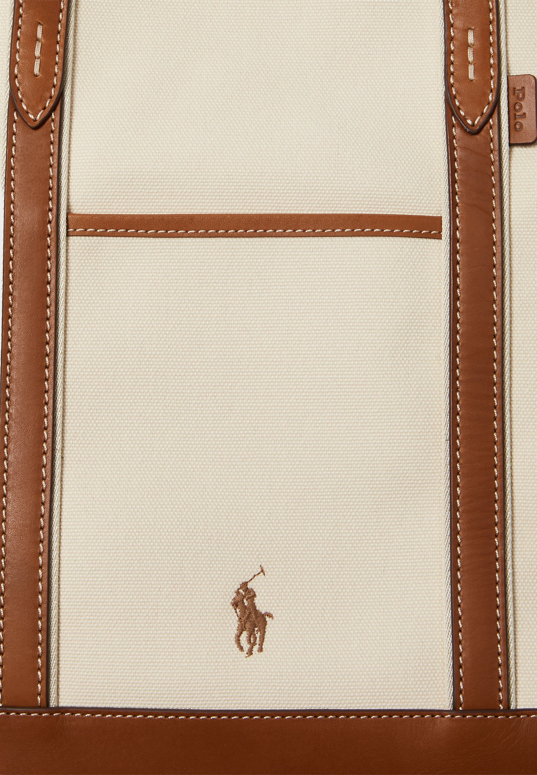 Polo Ralph Lauren LEATHER TRIM CANVAS MEDIUM SHOPPER TOTE - Tote