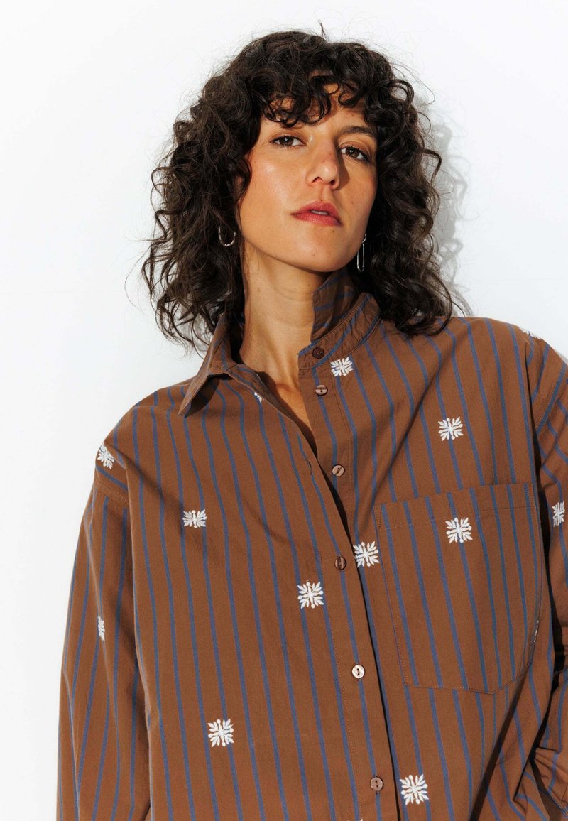 Chemisier Femme Croft & Barrow Multicolore Rayé - Manches 3/4, Taille L, Occasion Très Bon état