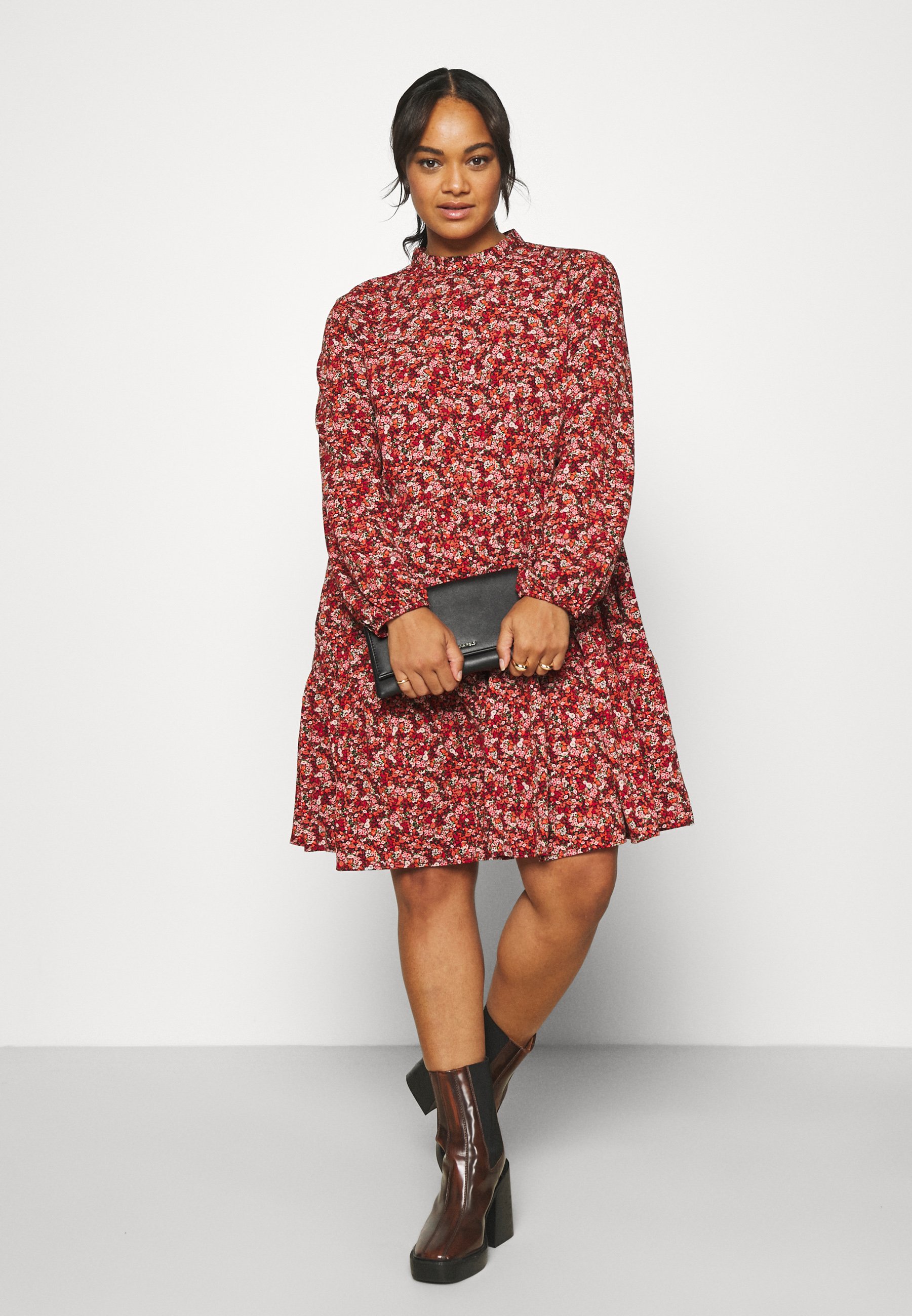 red smock dress