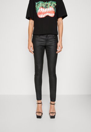 NMALLIE SKINNY COATED PANT - Housut - black