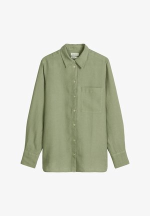 Marc O'Polo, BLOUSE, EASY SHAPED, LONG SLEEVE, KENT COLLAR, CHEST POCKET, SOLID - Button-down blouse - fresh sage