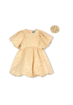KENZO kids, ROBE DE CÉRÉMONIE ET CHOUCHOU - Robe de soirée - beige dore
