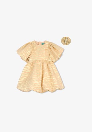 KENZO kids, ROBE DE CÉRÉMONIE ET CHOUCHOU - Vestido de cóctel - beige dore