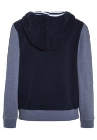 Hoodie met een kleurblokontwerp in marineblauw, lichtgrijs en donkergrijs. Van een katoenmix met ribbels aan de mouwen en onderkant.