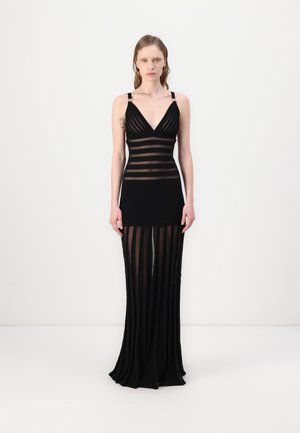 WOMEN'S DRESS WITH TRANSPARENCY DETAIL - Vestito lungo - nero