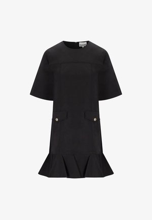 Ganni, GANNI BLACK STRETCH MINI DRESS - Abito a t-shirt - black