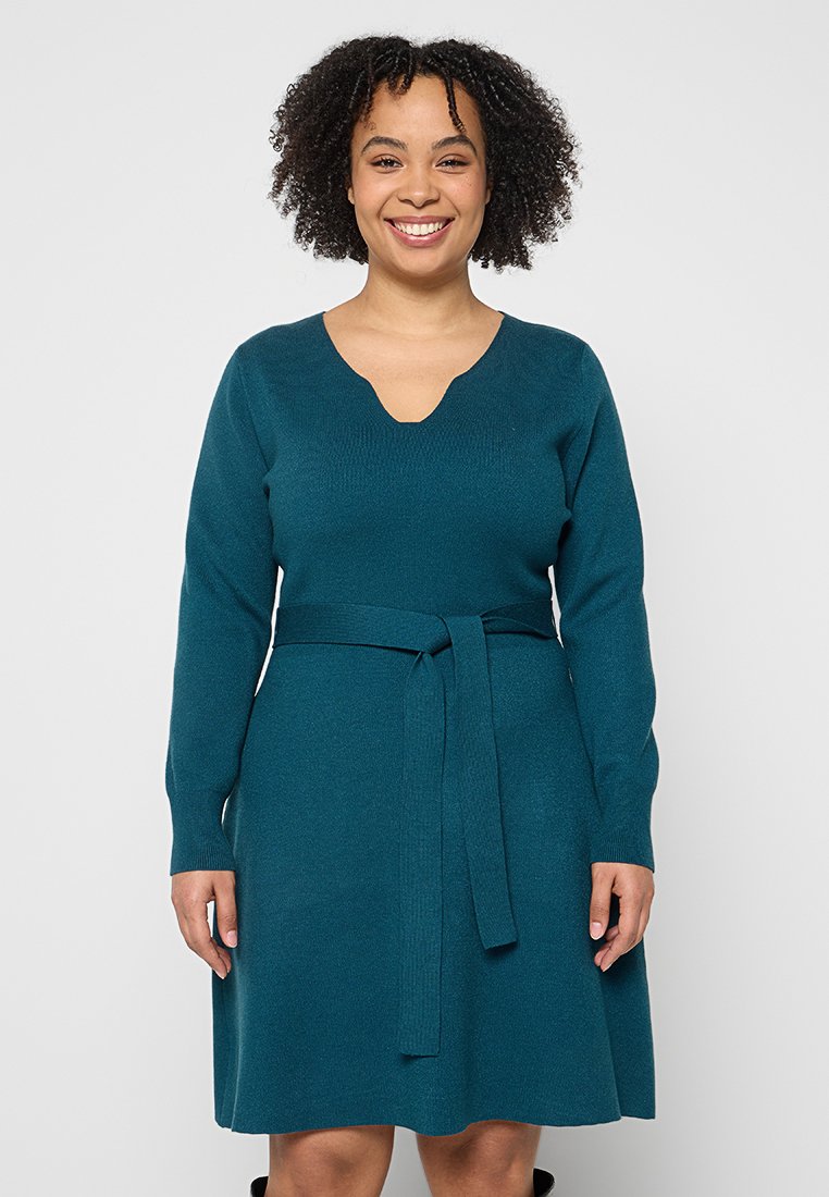 Apart Gebreide jurk donkergroen