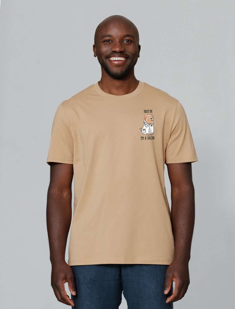 watapparel DOGTOR - T-shirt print - latte