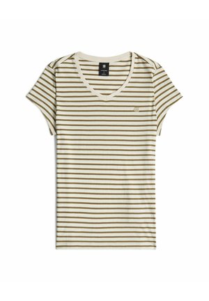 G-STAR, STRIPE EYBEN SLIM V T-SHIRT 2.0 - T-shirt con stampa - whitebait teak stripe