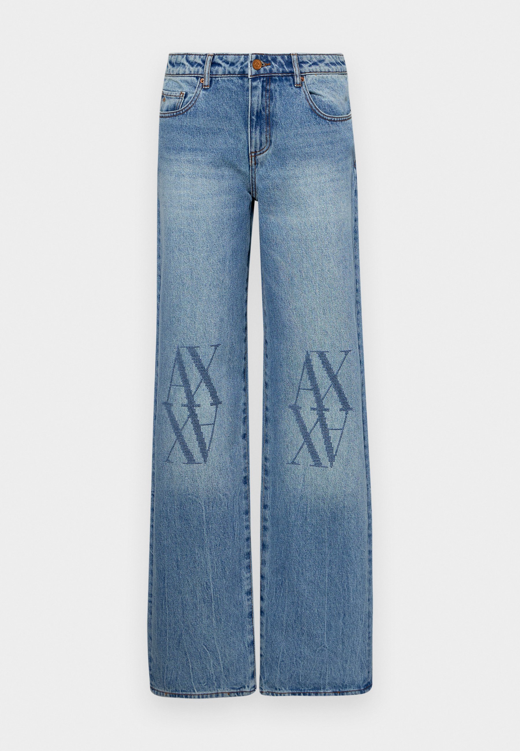 パンツ ARMANI EXCHANGE - decoration wide denim Armani Exchange TASCHE - Wide Leg - indigo denim/blue denim