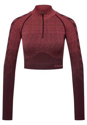 FADE SEAMLESS HALF ZIP - Sweatshirt - bitter chocolate mineral red