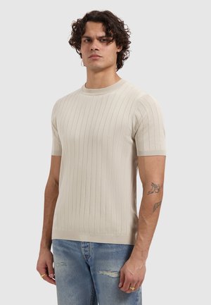 REGULAR FIT CREWNECK SS  - T-shirt basic - sand