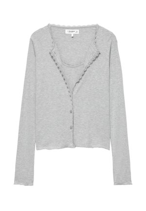 PULL&BEAR, DOUBLE-LAYER LACE - T-SHIRT - Gilet - grey