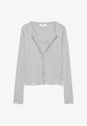 PULL&BEAR, DOUBLE-LAYER LACE - T-SHIRT - Gilet - grey