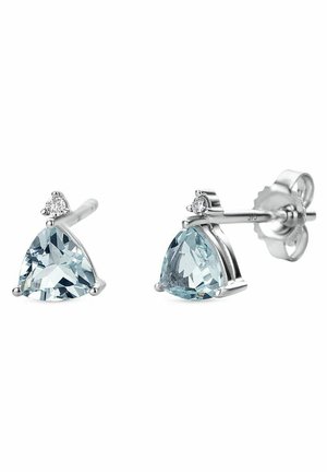 DIAMANT L'ÉTERNEL 9 KARAT 375 AQUAMARINE 0 8CT DIAMOND 0 02CT - Kolczyki