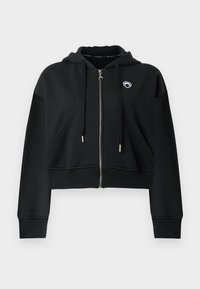 MOON LOGO CROPPED ZIPPED HOODIE - Sweatjacke - black