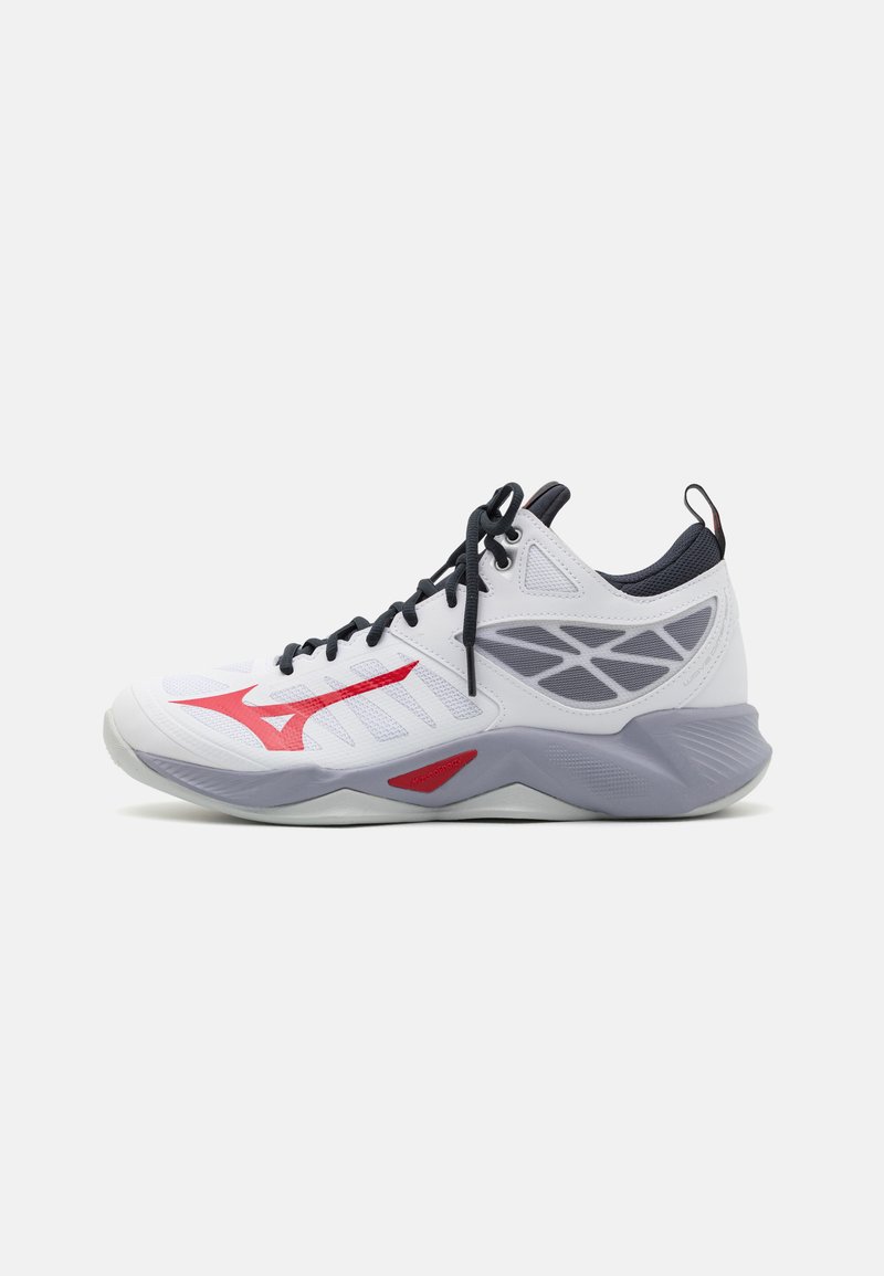 Mizuno WAVE DIMENSION MID - Volejbalové boty - white/salsa/black