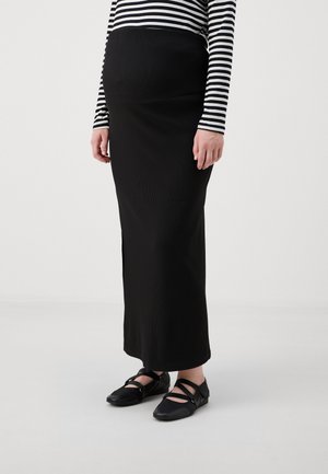 OLMSALLY SLIT SKIRT - Maxi skirt - black