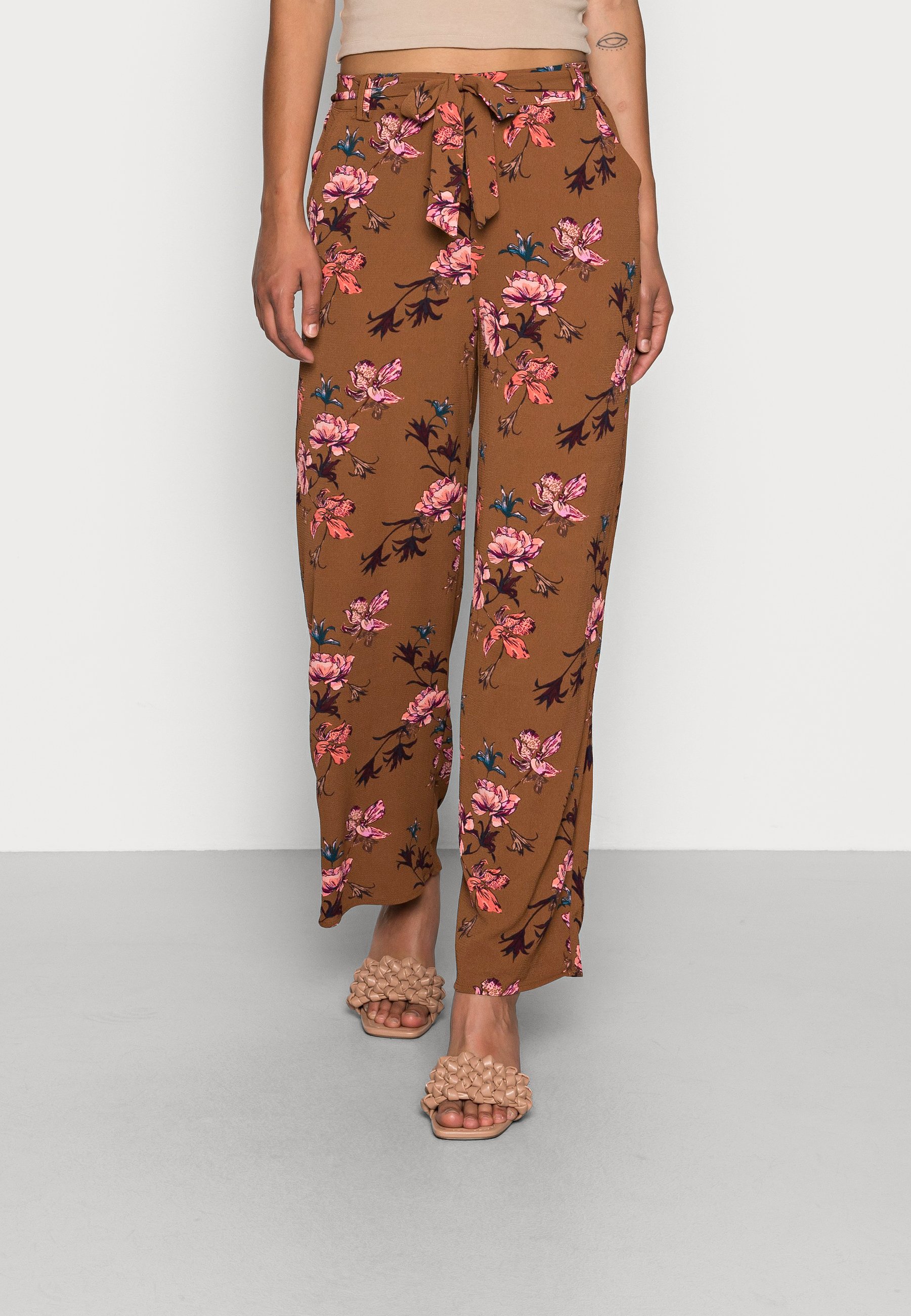 ONLY ONLNOVA PALAZZO PANT - Pantaloni - argan oil/fall devon/marrone -  Zalando.it