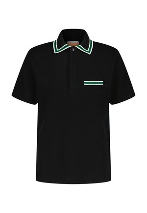 JACQUARD COLLAR - Poloshirt - noir