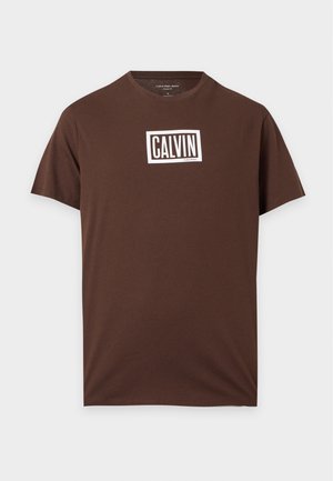 Calvin Klein Jeans, BOXED GRAPHIC - T-shirts print - brown cork