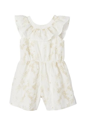 FESTLICHER MIT GESTICKTEN GLANZBLUMEN - Jumpsuit - weiß