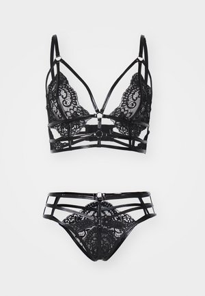 Ann Summers OPULENT CROTCHLESS SET - Kaarituettomat rintaliivit - black