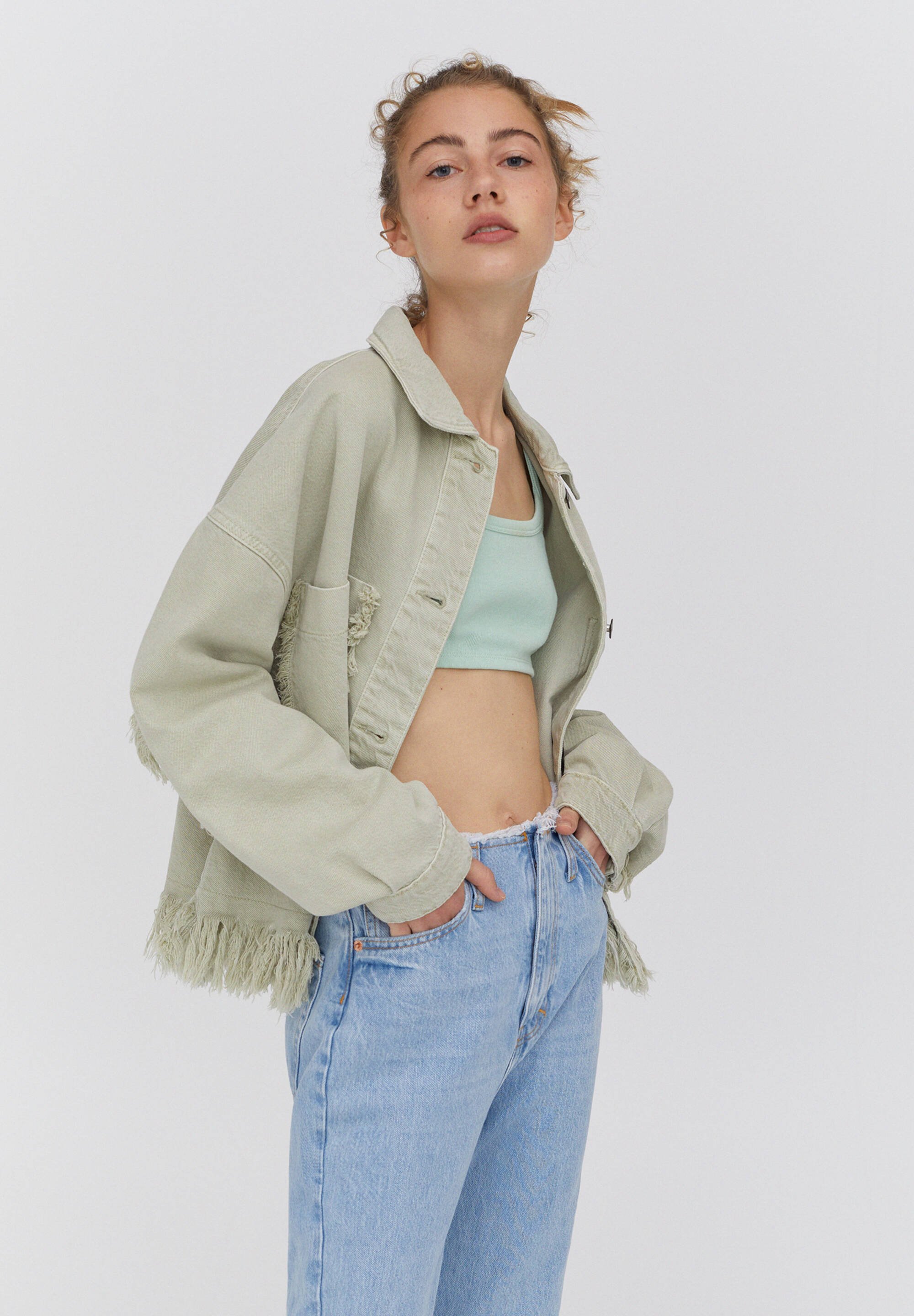 pull and bear green jacket