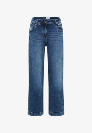 Cecil, WIDE-LEG JEANS WITH GALLOON STRIPES - Jeans Straight Leg - mid blue wash