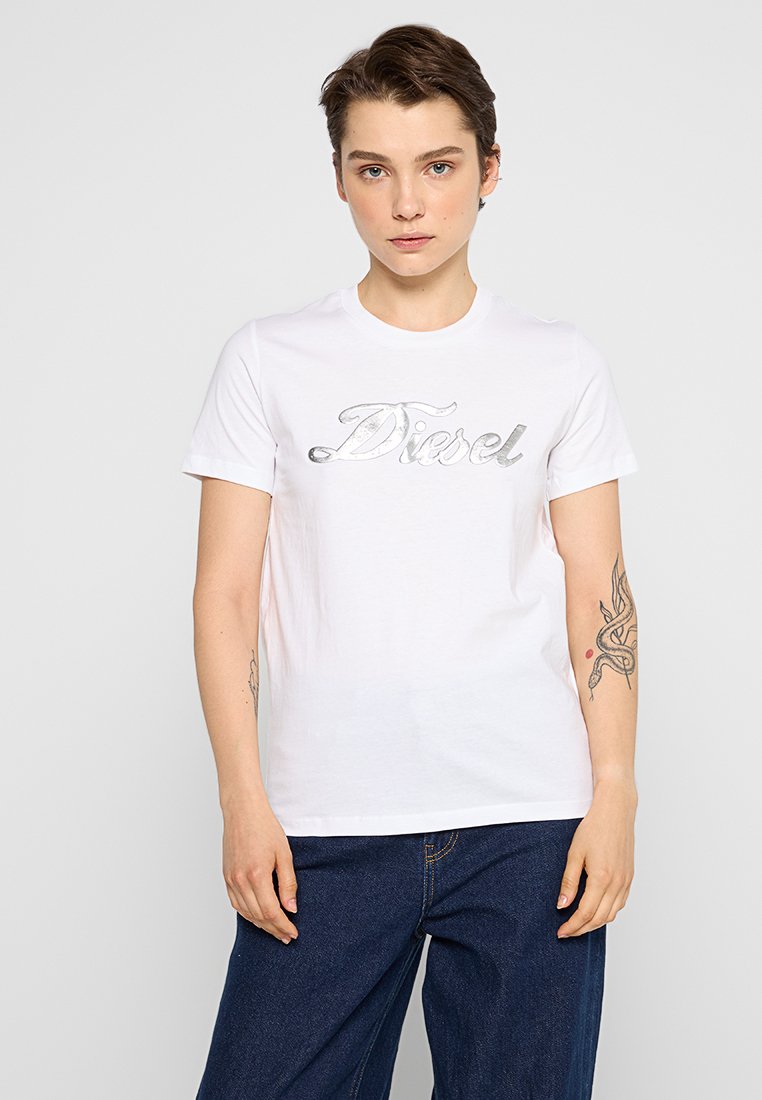 Diesel T-shirt print wit Diesel T-shirt print wit