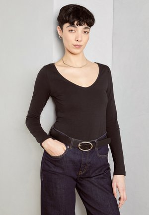 BASIC - Top s dlouhým rukávem - black