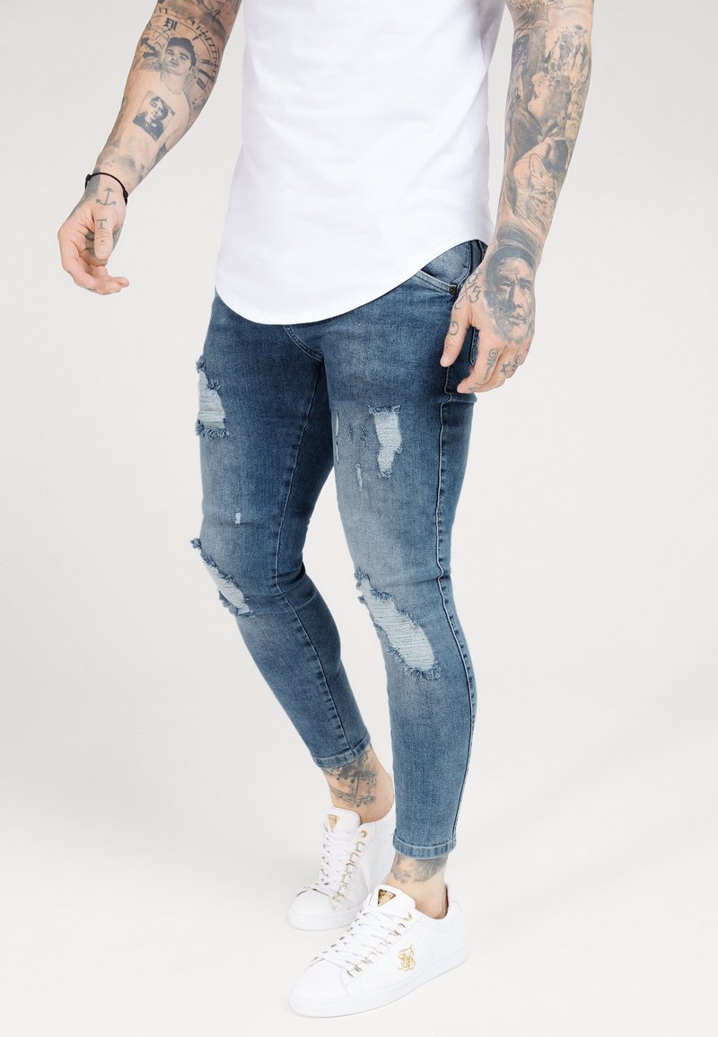 SIKSILK - DISTRESSED SUPER  - Oprijete (skinny) kavbojke - light blue, Povečajte