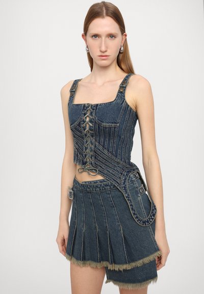 Feng Chen Wang PLEATED SKIRT - Minisukňa - blue