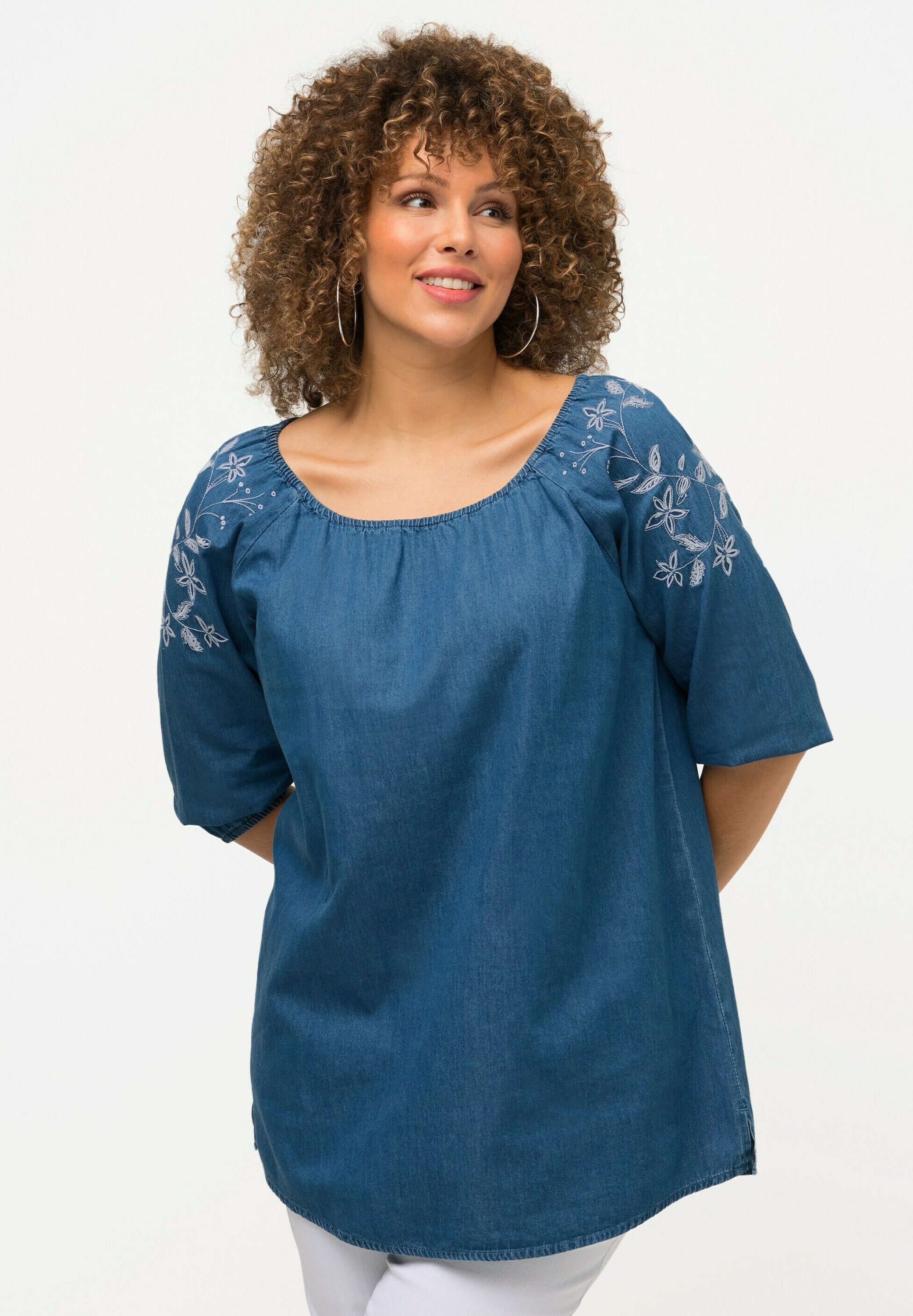 Tunique-blouse Ulla Popken Taille EU 48 - Bleu Polyester - Occasion Très Bon état - Style D'affaires Ample